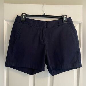 JCrew Navy Blue Broken In Cotton Chino Shorts Size 4